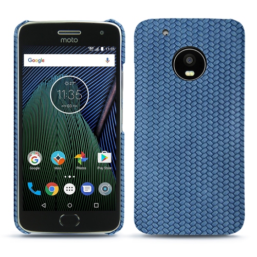 Lenovo Moto G5 Plus - Habillez avec style votre appareil mobile avec des étuis en cuir haut de gammeAbaca ishia ( Pantone #395775 ) 