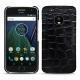Coque cuir Lenovo Moto G5 Plus - Crocodile nero
