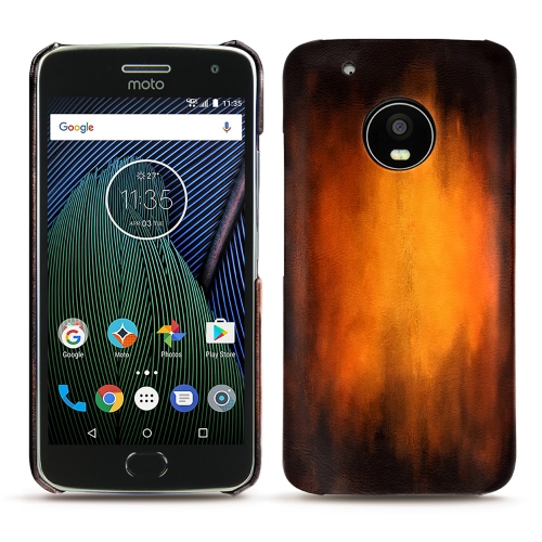 Funda de piel Lenovo Moto G5 PlusFauve Patine