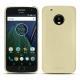 Coque cuir Lenovo Moto G5 Plus - Beige PU