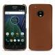 Lenovo Moto G5 Plus leather cover - Marron PU