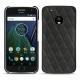 Lenovo Moto G5 Plus leather cover - Noir - Couture ( Nappa - Black ) 