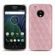가죽 커버 Lenovo Moto G5 Plus - Rose - Couture ( Nappa - Pantone 2365C ) 