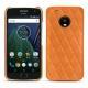Lenovo Moto G5 Plus leather cover - Orange - Couture ( Nappa - Pantone 1495U ) 