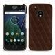 Lederschutzhülle Lenovo Moto G5 Plus - Châtaigne - Couture ( Pantone 476C ) 