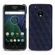 Coque cuir Lenovo Moto G5 Plus - Cobalt - Couture ( Pantone 2766C ) 