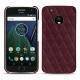 Lenovo Moto G5 Plus leather cover - Lie de vin - Couture ( Pantone 5115C ) 
