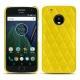 Lenovo Moto G5 Plus leather cover - Jaune fluo - Couture