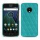 Custodia in pelle Lenovo Moto G5 Plus - Bleu fluo - Couture