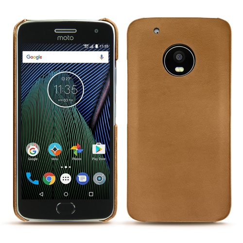 Custodia in pelle Lenovo Moto G5 PlusCastan esparciate ( Pantone #824F2A )