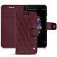 Housse cuir OnePlus 5 - Lie de vin - Couture ( Pantone 5115C ) 