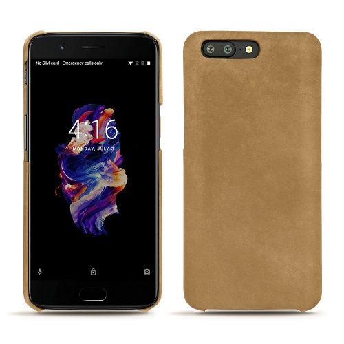 Lederschutzhülle OnePlus 5Sable vintage ( Pantone #9b7340 ) 