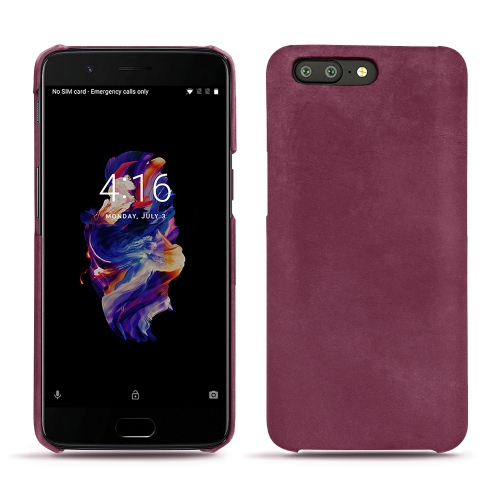 Lederschutzhülle OnePlus 5Prune vintage ( Pantone #612434 ) 
