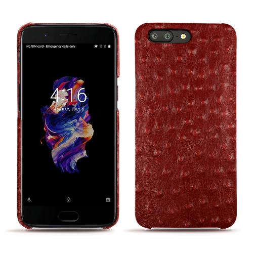 Lederschutzhülle OnePlus 5Autruche ciliegia ( Pantone #a4343a ) 