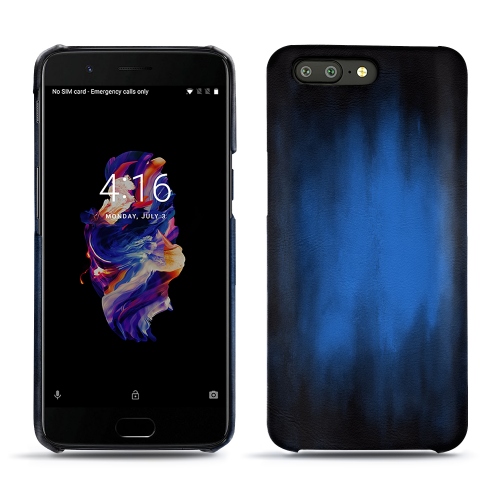 Oneplus 5 - Les étuis luxe en cuir chics et élégants Bleu Patine