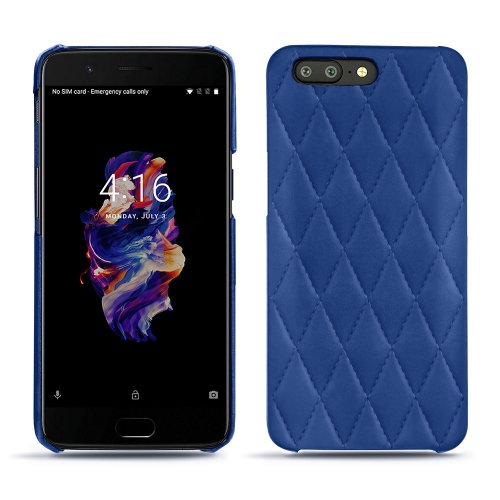 Funda de piel OnePlus 5Bleu océan - Couture ( Nappa - Pantone #15458a) 