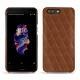 Coque cuir OnePlus 5 - Marron - Couture ( Nappa - Pantone 1615C ) 