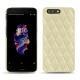 Coque cuir OnePlus 5 - Ivoire - Couture ( Sleek P C12 - White ) 