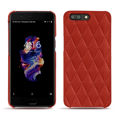 Custodia in pelle OnePlus 5Papaye - Couture ( Pantone #b54317 ) 