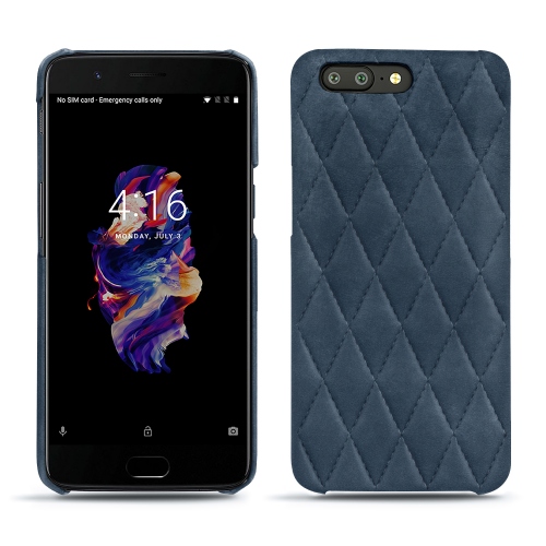 硬质真皮保护套 OnePlus 5Jean vintage - Couture ( Pantone #2f414f  ) 