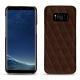 Samsung Galaxy S8 leather cover - Châtaigne - Couture ( Pantone 476C ) 