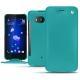 HTC U11 leather case - Bleu fluo