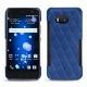 Capa em pele HTC U11 - Bleu océan - Couture ( Nappa - Pantone 293C ) 