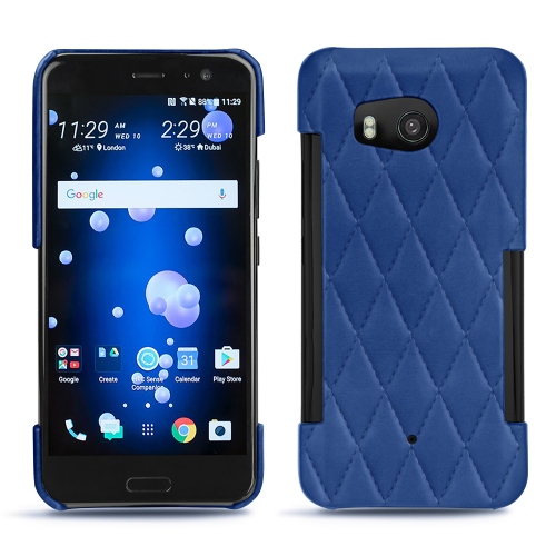 Lederschutzhülle HTC U11Bleu océan - Couture ( Nappa - Pantone #15458a) 