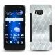 Coque cuir HTC U11 - Platinium - Couture