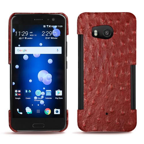 Capa em pele HTC U11Autruche ciliegia ( Pantone #a4343a ) 