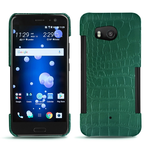 Lederschutzhülle HTC U11Crocodile pino ( Pantone #173F35 ) 