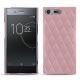 Coque cuir Sony Xperia XZ Premium - Rose - Couture ( Nappa - Pantone 2365C ) 