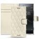 Custodia in pelle Sony Xperia XZ Premium - Blanc - Couture ( Bologna - White ) 