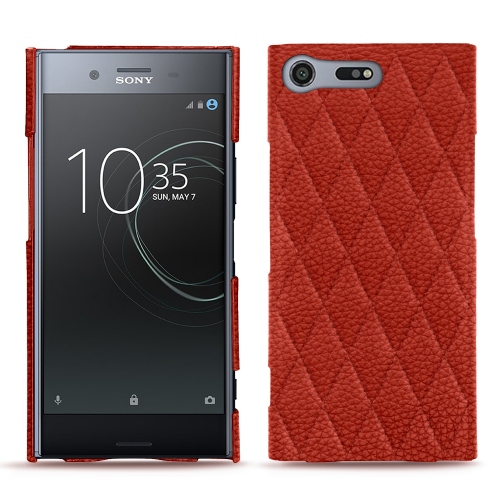 Protections en cuir - housses, coques, étuis - pour Sony Xperia XZ PremiumPapaye - Couture ( Pantone #b54317 ) 