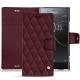 Capa em pele Sony Xperia XZ Premium - Lie de vin - Couture ( Pantone 5115C ) 