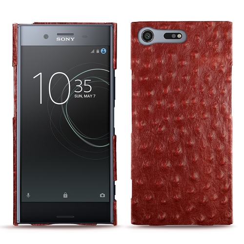 Protections en cuir - housses, coques, étuis - pour Sony Xperia XZ PremiumAutruche ciliegia ( Pantone #a4343a ) 