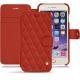 Housse cuir Apple iPhone 7 Plus - Papaye - Couture ( Pantone 180C ) 