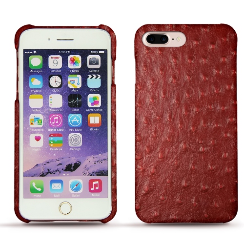 レザーケース Apple iPhone 7 PlusAutruche ciliegia ( Pantone #a4343a ) 
