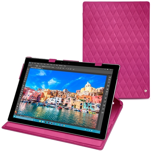 Lederschutzhülle Microsoft Surface Pro 4 Rose BB - Couture ( Pantone #DB599F )