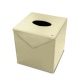 Caja de pañuelos - Cuadrada - Griffe 1 - Ivoire ( Sleek P C12 - White ) 