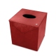 Square tissue box holder - Griffe 1 - Cerise vintage ( Pantone 185C ) 