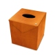 Scatola per fazzoletti - Quadrata - Griffe 1 - Abaca arancio