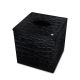 Square tissue box holder - Griffe 1 - Crocodile nero
