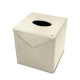 Boite à mouchoirs - Carrée - Griffe 1 - Blanc escumo