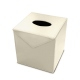 Box für Taschentücher - Quadratisch - Griffe 1 - Blanc PU