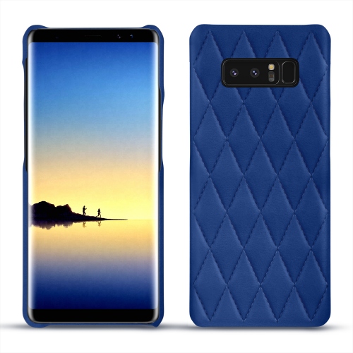 Capa em pele Samsung Galaxy Note8Bleu océan - Couture ( Nappa - Pantone #15458a) 