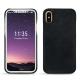 Coque cuir Apple iPhone X - Dark vintage ( Roughtcut - Black#5256 ) 