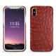 Custodia in pelle Apple iPhone X - Autruche ciliegia