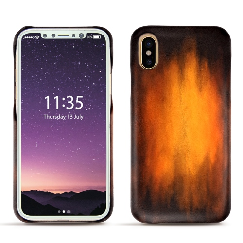 가죽 커버 Apple iPhone XFauve Patine