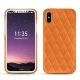Coque cuir Apple iPhone X - Orange - Couture ( Nappa - Pantone 1495U ) 